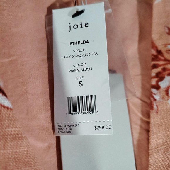 Joie Ethelda Floral Waist Tie Linen Dress S - Picture 6 of 10